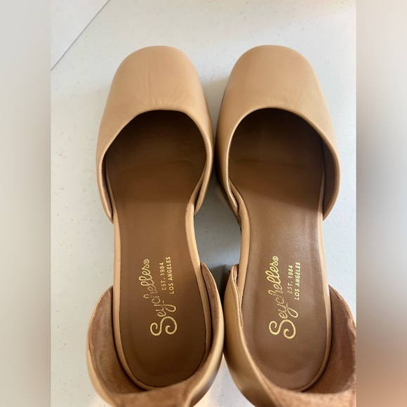 Seychelles Gleaming Leather Platform Mary Jane block Heels Square toe Nude 9 - Picture 12 of 14